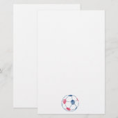 rode en blauwe voetbal krabbelgraphic briefpapier (Voorkant / Achterkant)