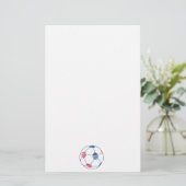 rode en blauwe voetbal krabbelgraphic briefpapier (Staand voorkant)