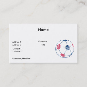 rode en blauwe voetbal krabbelgraphic visitekaartje