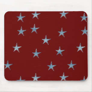 Rode en blauwe Waterverf sterren Muismat