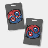 Rode en Blauwe Yin Yang Draken Badge (Voor- en achterkant)