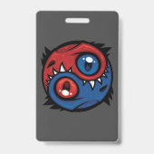 Rode en Blauwe Yin Yang Draken Badge (Achterkant)