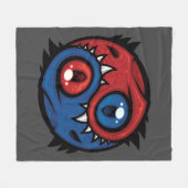 Rode en Blauwe Yin Yang Draken Fleece Deken (Voorkant (Horizontaal))