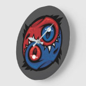 Rode en Blauwe Yin Yang Draken Grote Klok (Hoek)