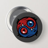 Rode en Blauwe Yin Yang Draken Ronde Button 7,6 Cm (Voorkant /achterkant)