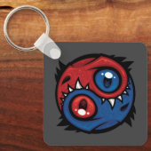Rode en Blauwe Yin Yang Draken Sleutelhanger (Voorkant)