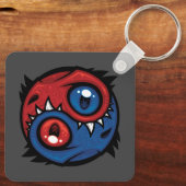 Rode en Blauwe Yin Yang Draken Sleutelhanger (Achterkant)