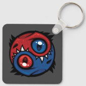 Rode en Blauwe Yin Yang Draken Sleutelhanger (Achterkant)
