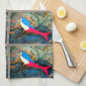 rode en blauwe zeemachtigen theedoek (Quarter Fold)