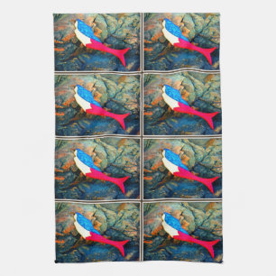 rode en blauwe zeemachtigen theedoek