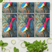 rode en blauwe zeemachtigen theedoek (Gevouwen)
