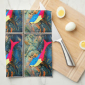 rode en blauwe zeemachtigen theedoek (Quarter Fold)