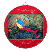 rode en blauwe zeemeermin dartbord (Voorkant)