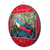 rode en blauwe zeemeermin dartbord (Voorkant Rechts)