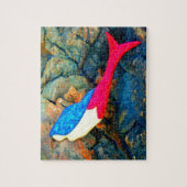 rode en blauwe zeemeermin legpuzzel (Verticaal)