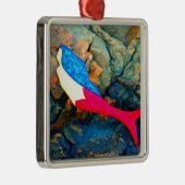 rode en blauwe zeemeermin metalen ornament (Rechts)