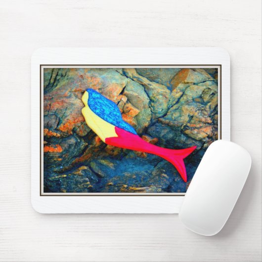 rode en blauwe zeemeermin muismat (Met muis)