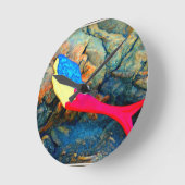 rode en blauwe zeemeermin ronde klok (Hoek)