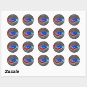 rode en blauwe zeemeermin sticker (Vel)