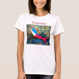 Rode en blauwe zeemeermin Thunder_Cove T-shirt