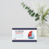 Rode en Blauwe Zeilboot Baby shower Luier Raffle Informatiekaartje (Staand voorkant)