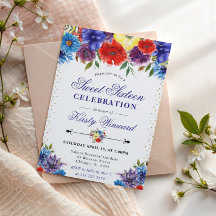 Rode en Blauwe Zomer Boho Bloemen Zoete Zestien