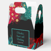 Rode en blauwgroen Alcoholinkt Sweet 16 Bedankdoosjes (Geopend)