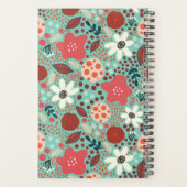 Rode en Blauwgroen bloemen Planner (Achterkant)