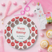 Rode en Blauwgroen kerstbommen Papieren Bordje (Feest)