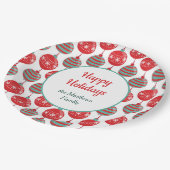 Rode en Blauwgroen kerstbommen Papieren Bordje (Gekanteld)