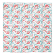 Rode en Blauwgroen witte achtergrond Paisley Patte