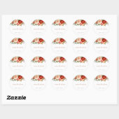 Rode en blozende floral sticker (Vel)