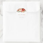 Rode en blozende floral sticker (Tas)