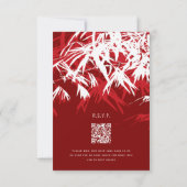 Rode en Bourgogne Bamboe trekt het Chinese huwelij RSVP Kaartje (Achterkant)