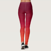 Rode en Bourgondische Ombre Waves Leggings (Achterkant)