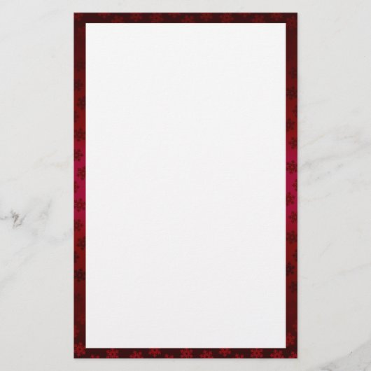 Rode en Bourgondische sneeuwvlok grens Briefpapier (Voorkant)