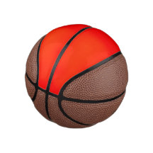 Rode en bruine basketbal met zwarte naden