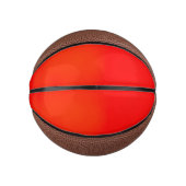 Rode en bruine basketbal met zwarte naden (Voorkant)