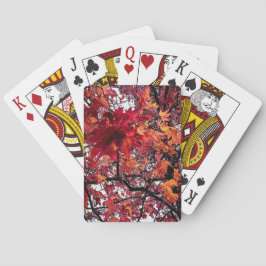 Rode en bruine bladeren pokerkaarten
