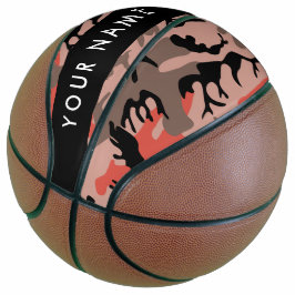 Rode en bruine camouflage Jouw naam personaliseren Basketbal