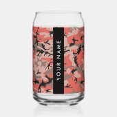 Rode en bruine camouflage Jouw naam personaliseren Blikvorm Glas (Voorkant)