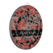 Rode en bruine camouflage Jouw naam personaliseren Dartbord (Voorkant Links)