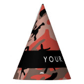 Rode en bruine camouflage Jouw naam personaliseren Feesthoedjes (Links)