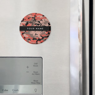 Rode en bruine camouflage Jouw naam personaliseren Magneet