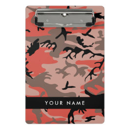 Rode en bruine camouflage Jouw naam personaliseren Mini Klembord