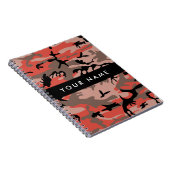 Rode en bruine camouflage Jouw naam personaliseren Notitieboek (Rechterzijde)