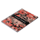 Rode en bruine camouflage Jouw naam personaliseren Notitieboek (Linkerzijde)