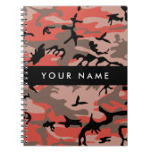 Rode en bruine camouflage Jouw naam personaliseren Notitieboek (Voorkant)