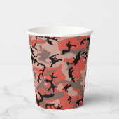 Rode en bruine camouflage Jouw naam personaliseren Papieren Bekers (Achterkant)