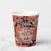 Rode en bruine camouflage Jouw naam personaliseren Papieren Bekers (Rechts)